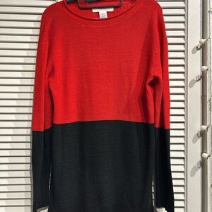 Workshop Republic Clothing Red and Black Crew Neck Sweater